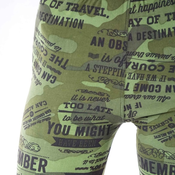 Pants - Soft casual leggings printed Camo wording